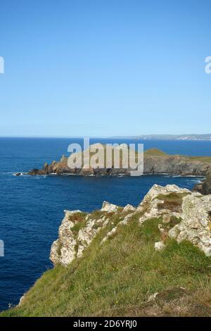 Pentire Point, Pentire Head Headland, North Cornwall, Inghilterra, Regno Unito nel mese di settembre Foto Stock