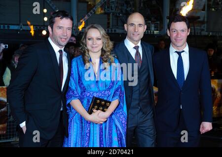 (l-r) James Purefoy, Samantha Morton, Mark strong e Dominic West alla prima di John carter, al cinema della BFI South Bank di Londra. Foto Stock