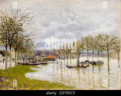 Alfred Sisley, The Flood on the Road to Saint-Germain, pittura paesaggistica, 1876 Foto Stock