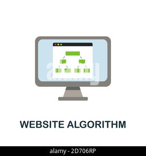 Icona dell'algoritmo del sito Web. Elemento semplice della raccolta di crescita aziendale. Icona algoritmo Creative Website per il web design, modelli, infografiche e. Illustrazione Vettoriale