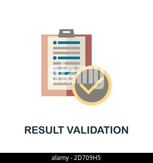 Icona convalida risultato. Elemento semplice della raccolta di crescita aziendale. Creative Result Validation icona per web design, modelli, infografiche e. Illustrazione Vettoriale