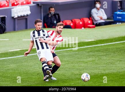 Eray Alvarez del Club Atletico ed Enis Bardhi di Levante Durante il campionato spagnolo la Liga partita di calcio tra Atletica Club de Bilbao e L. Foto Stock