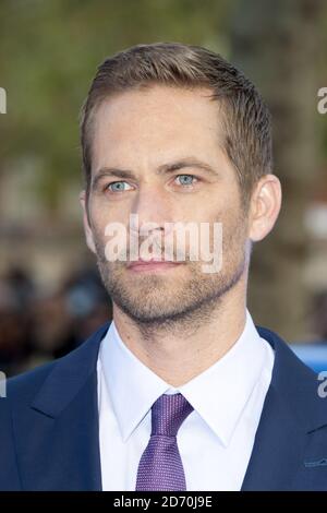 Paul Walker partecipa alla prima mondiale del Fast and the Furious 6, all'Empire Leicester Square di Londra. Foto Stock