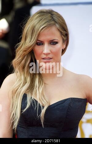 Caroline Flack arriva al 2014 Arqiva British Academy Television Awards al Theatre Royal, Drury Lane, Londra. Foto Stock