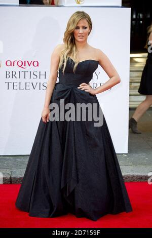 Caroline Flack arriva al 2014 Arqiva British Academy Television Awards al Theatre Royal, Drury Lane, Londra. Foto Stock