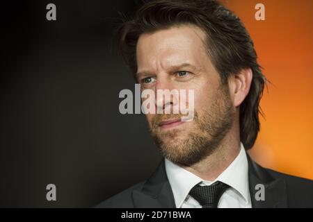 Andrew Tarbet alla prima mondiale di Exodus dei e Re, a Leicester Square, Londra. Foto Stock