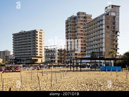 Varosha sobborgo di Famagosta. Cipro Foto Stock