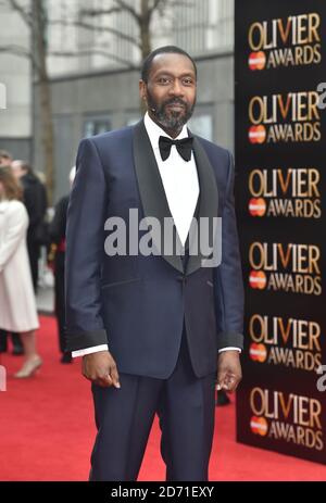 Lenny Henry partecipa agli Olivier Awards 2015, sponsorizzati da MasterCard, tenuti presso la Royal Opera House di Covent Garden, Londra Foto Stock