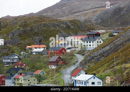 HONNINGSWAG, NORVEGIA - 21 GIUGNO 2017: Cultura e vita nella città più settentrionale di Honningswag in Norvegia. Foto Stock