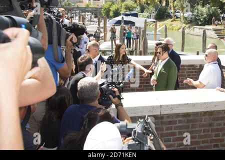 Johnny Depp arriva al 72esimo Festival del Cinema di Venezia, Italia. Foto Stock