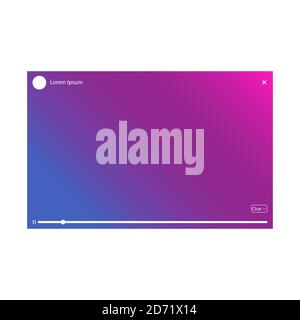 Modello di lettore video multicolore per applicazioni Web o mobili. Illustrazione vettoriale. Illustrazione Vettoriale