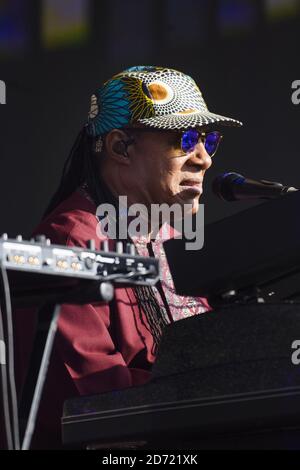 Stevie Wonder si esibisce al British Summer Time Festival di Hyde Park, Londra. SOLO PER USO EDITORIALE. NESSUNA MERCHANDISING. Foto Stock