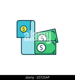 Illustrazione del vettore della bolletta del dollaro. Icona della struttura per l'avvio e la nuova attività. Illustrazione Vettoriale