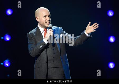 Tom Allen ha suonato sul palco alla Royal Albert Hall di Londra per la serie annuale di concerti Teenage Cancer Trust. Data immagine: Mercoledì 29 marzo 2017. Il credito fotografico dovrebbe essere: Matt Crossick/ EMPICS Entertainment. Foto Stock