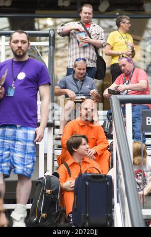 I fan di Cosplay hanno fotografato al Super Comic con, presso il Business Design Center di Islington, Londra. Data immagine: Sabato 26 agosto 2017. Il credito fotografico dovrebbe essere: Matt Crossick/ EMPICS Entertainment. Foto Stock