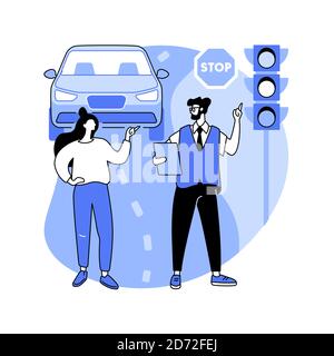 Illustrazione vettoriale del concetto astratto delle leggi sul traffico. Illustrazione Vettoriale