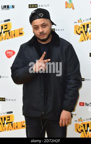 Troopz arriva ai Rated Awards, alla Roundhouse di Camden, Londra. Data immagine: Martedì 24 ottobre 2017. Il credito fotografico dovrebbe essere: Matt Crossick/ EMPICS Entertainment. Foto Stock