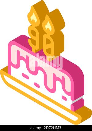 icona isometrica torta di nascita segno di illustrazione vettoriale Illustrazione Vettoriale