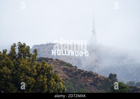 Vista generale dell'insegna di Hollywood davanti al 90° Academy Awards, al Dolby Theatre di Hollywood, Los Angeles, USA. Data immagine: Sabato 3 marzo 2018, 2017. Il credito fotografico dovrebbe essere: Matt Crossick/ EMPICS Entertainment. Foto Stock