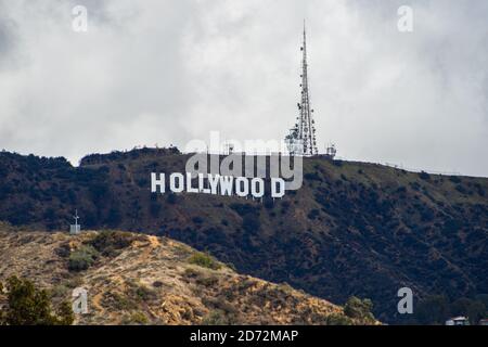 Vista generale dell'insegna di Hollywood davanti al 90° Academy Awards, al Dolby Theatre di Hollywood, Los Angeles, USA. Data immagine: Sabato 3 marzo 2018, 2017. Il credito fotografico dovrebbe essere: Matt Crossick/ EMPICS Entertainment. Foto Stock