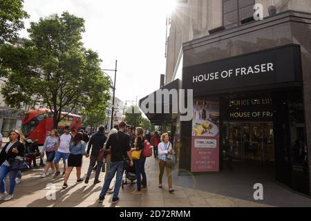 Visione generale del grande magazzino House of Fraser di Londra, che oggi ha negato le notizie che l'azienda era sull'orlo del collasso. Data immagine: Martedì 5 giugno 2018. Il credito fotografico dovrebbe essere: Matt Crossick/ EMPICS Entertainment. Foto Stock