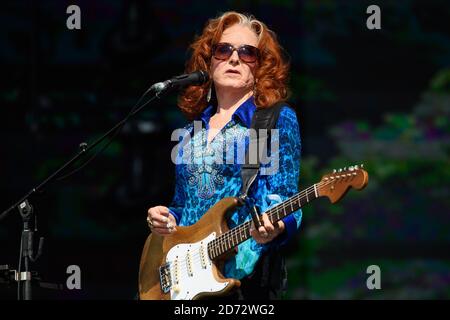 Bonnie Raitt si esibisce al festival britannico del periodo estivo di Hyde Park a Londra. Data immagine: Domenica 14 luglio 2018. Il credito fotografico dovrebbe essere: Matt Crossick/ EMPICS Entertainment. Foto Stock