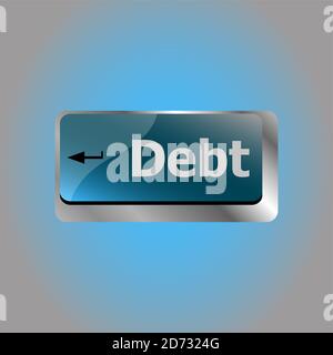 Parola di debito chiave della tastiera del computer, concetto di business Foto Stock