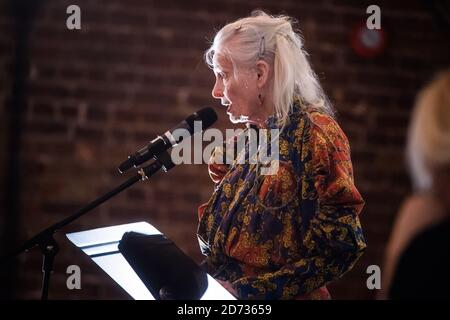 Vivienne Westwood parla ad un evento di imperialismo sul processo - libera Julian Assange, sotto la cripta a Clerkenwell, Londra. Data immagine: Mercoledì 12 giugno 2019. Il credito fotografico dovrebbe essere: Matt Crossick/Empics Foto Stock