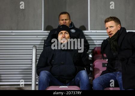 Farum, Danimarca. 19 ottobre 2020. Il capo allenatore della nazionale danese Kasper Hjulmand ha visto guardare la partita 3F Superliga tra FC Nordsjaelland e Randers FC a destra a Dream Park a Farum. (Photo credit: Gonzales Photo - Dejan Obretkovic). Foto Stock