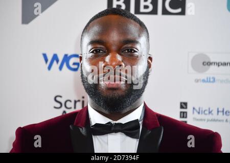 Daniel Ward arriva ai Writers' Guild Awards 2020 che si tengono al Royal College of Physicians di Londra. Data immagine: Lunedì 13 gennaio 2020. Il credito fotografico dovrebbe essere: Matt Crossick/Empics Foto Stock