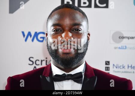 Daniel Ward arriva ai Writers' Guild Awards 2020 che si tengono al Royal College of Physicians di Londra. Data immagine: Lunedì 13 gennaio 2020. Il credito fotografico dovrebbe essere: Matt Crossick/Empics Foto Stock