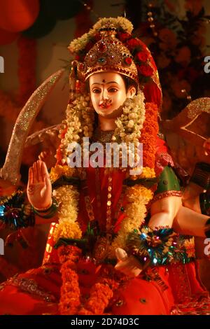 festa indiana navratri. lord durga devi foto d'azione Foto Stock