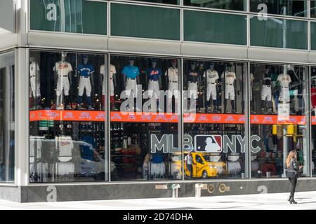 MLB NYC Flagship Store, Rockefeller Center, New York City, Stati Uniti Foto Stock