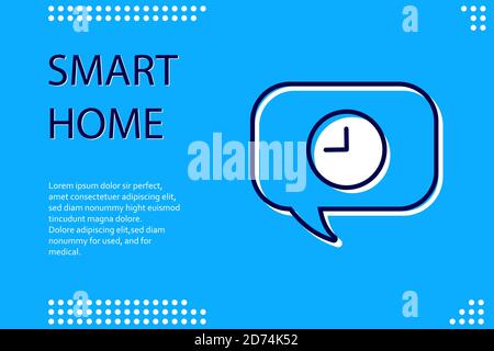 Concetto di sistema di controllo intelligente della casa. Infografica Smart House. Concept home con sistema tecnologico. Illustrazione Vettoriale