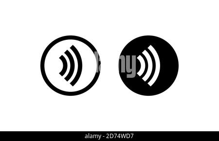 Icona di pagamento senza contatto. Segnale NFC. Tocca per pagare. Vettore su sfondo bianco isolato. EPS 10 Illustrazione Vettoriale