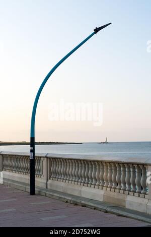 Nuova illuminazione stradale a LED installata a Whitley Bay Promenade Foto Stock