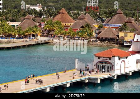 Porto delle navi da crociera a Cozumel, Messico Foto Stock