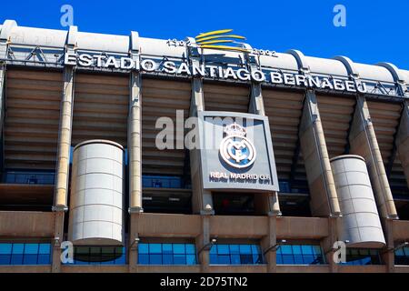 Stadio Santiago Bernabeu della famosa squadra di calcio Real Madrid Foto Stock