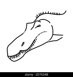 Icona Suchomimus. Stile icona Doodle disegnata a mano o Black Outline Illustrazione Vettoriale