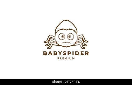 spider linea minimalista art profilo logo vettore icona illustrazione disegno Illustrazione Vettoriale