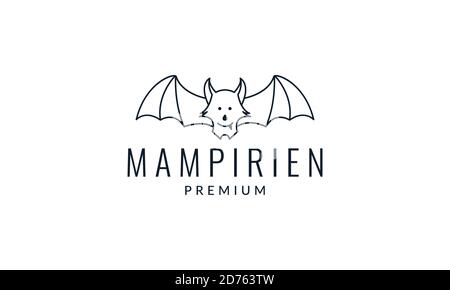 immagine icona vettoriale del logo della scarpetta con la linea di pipistrelli animali design Illustrazione Vettoriale