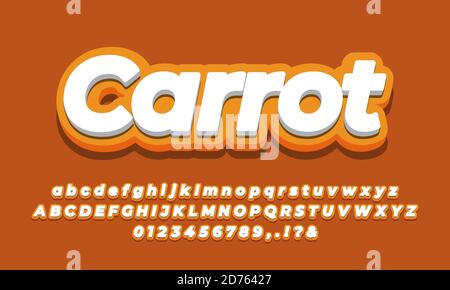 design effetto testo carota arancione Illustrazione Vettoriale
