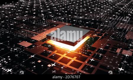 Concetto astratto dei processori per computer centrali Foto Stock