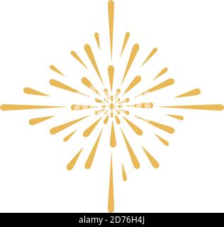 disegno grafico vettoriale a icone isolate con burst dorato Illustrazione Vettoriale