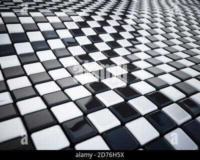 Texture bandiera a scacchi con pattern d'onda. Illustrazione 3D. Foto Stock