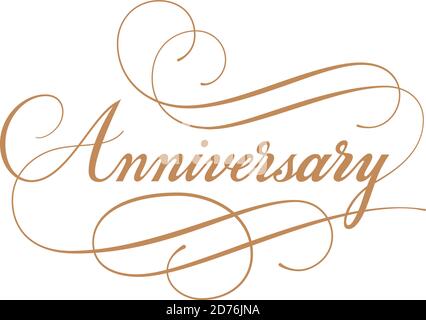 Iscrizione vettoriale calligrafia anniversario Illustrazione Vettoriale
