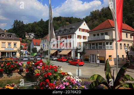 Bad Berneck nel Fichtelgebirge, Contea di Bayreuth, alta Franconia, Baviera, Germania Foto Stock