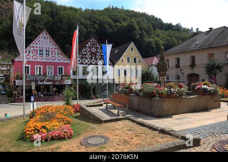 Bad Berneck nel Fichtelgebirge, Contea di Bayreuth, alta Franconia, Baviera, Germania Foto Stock