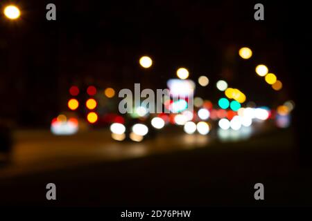 Città luci notte bokeh Foto Stock