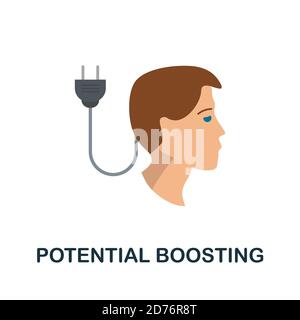 Icona di potenziamento potenziale. Elemento semplice della raccolta di motivazioni aziendali. Icona di potenziamento potenziale creativo per il web design, modelli, infografiche Illustrazione Vettoriale